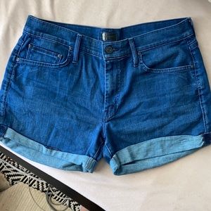 Dark wash Mother denim shorts
